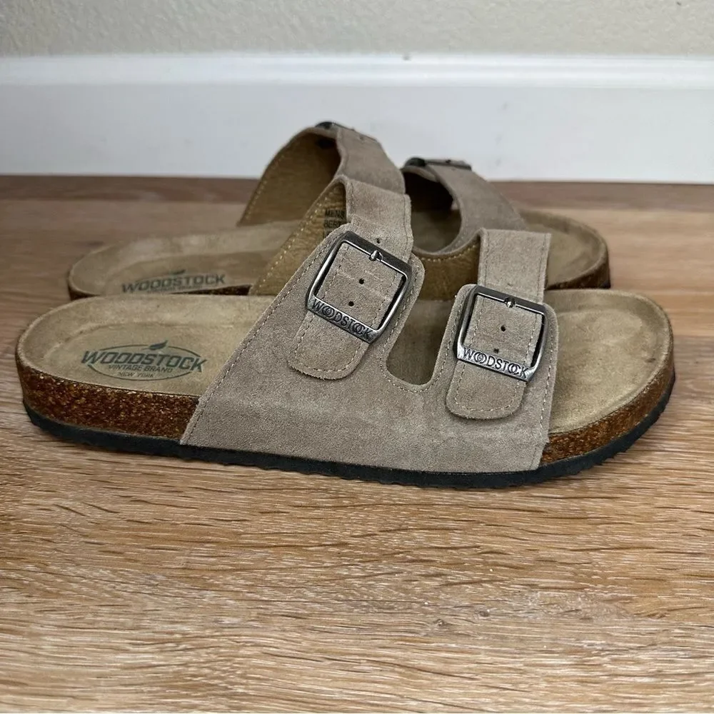 Woodstock Bert Leather Corkbed Men's Slide Sandals, Size 8